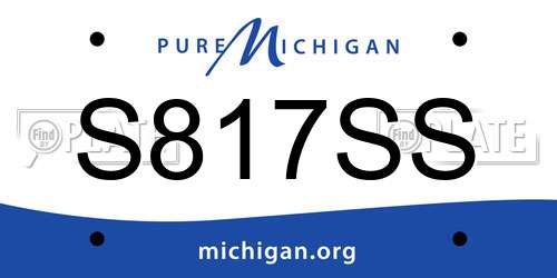 S817SS Michigan License Plate