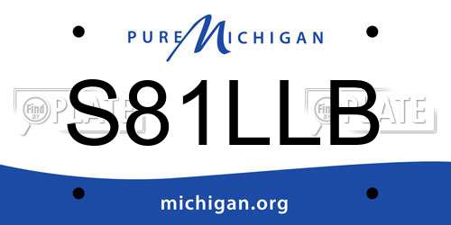 S81LLB Michigan License Plate