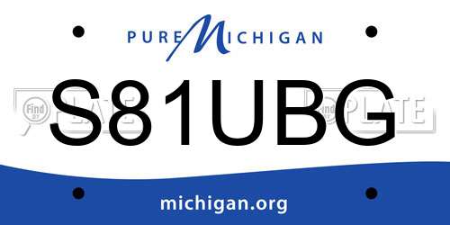 S81UBG Michigan License Plate