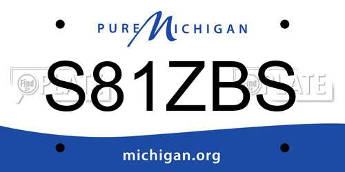 S81ZBS Michigan License Plate