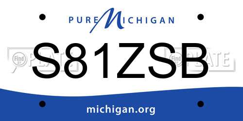S81ZSB Michigan License Plate