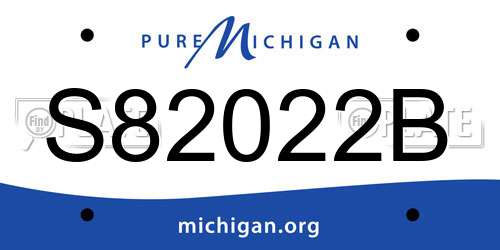 S82022B Michigan License Plate