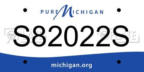 S82022S Michigan License Plate