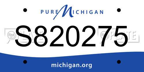 S820275 Michigan License Plate