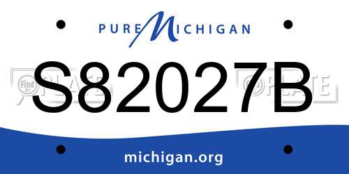 S82027B Michigan License Plate