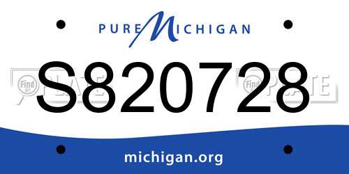 S820728 Michigan License Plate