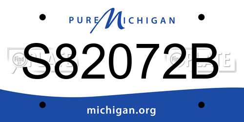 S82072B Michigan License Plate