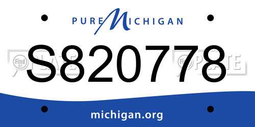 S820778 Michigan License Plate
