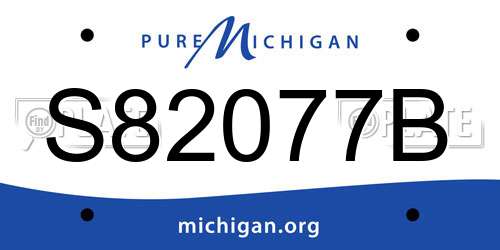 S82077B Michigan License Plate