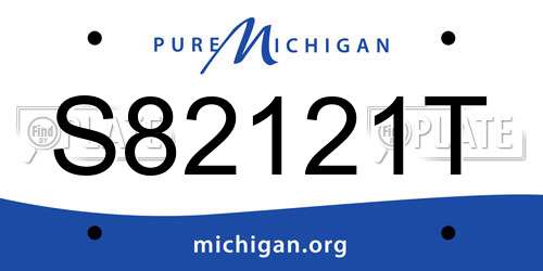 S82121T Michigan License Plate
