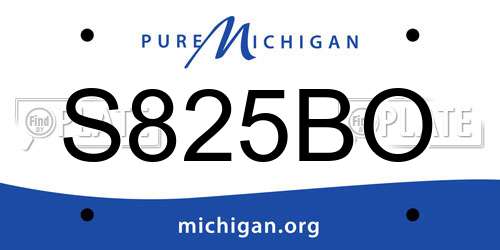 S825BO Michigan License Plate