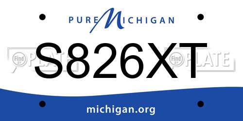 S826XT Michigan License Plate