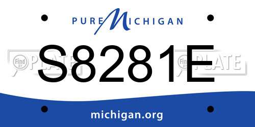 S8281E Michigan License Plate