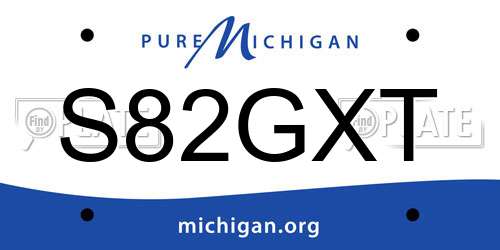 S82GXT Michigan License Plate