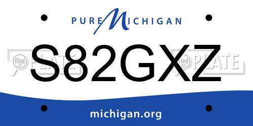 S82GXZ Michigan License Plate
