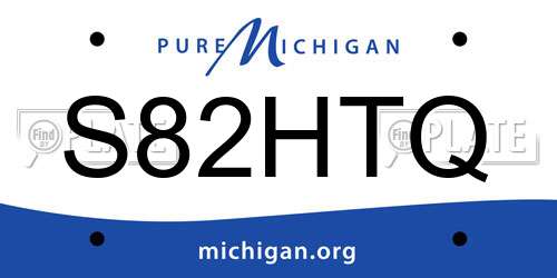 S82HTQ Michigan License Plate