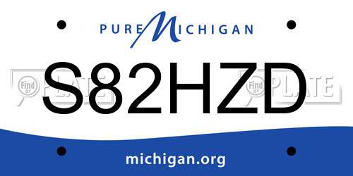 S82HZD Michigan License Plate