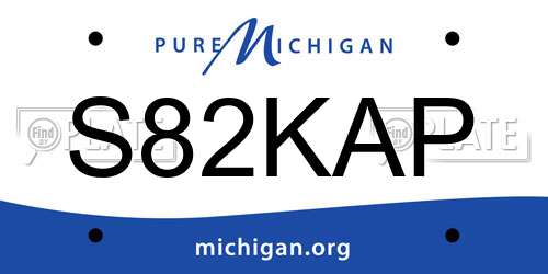 S82KAP Michigan License Plate