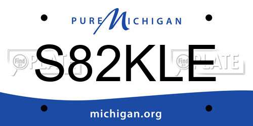 S82KLE Michigan License Plate