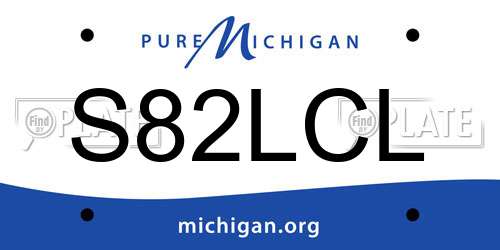 S82LCL Michigan License Plate