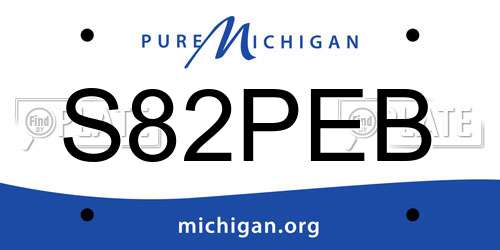 S82PEB Michigan License Plate