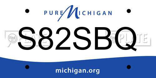 S82SBQ Michigan License Plate