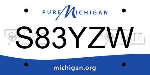 S83YZW Michigan License Plate