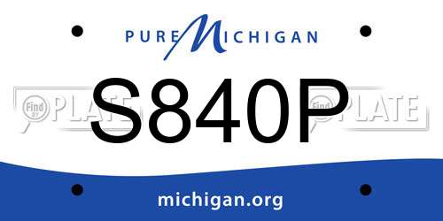 S840P Michigan License Plate