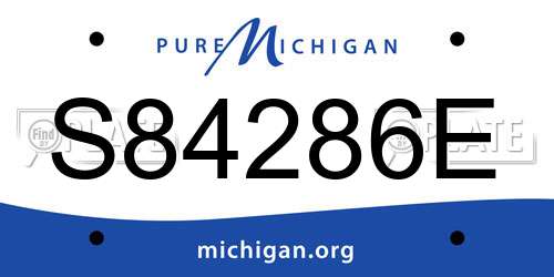 S84286E Michigan License Plate