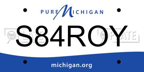 S84ROY Michigan License Plate