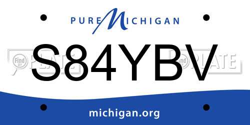 S84YBV Michigan License Plate