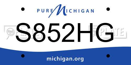 S852HG Michigan License Plate