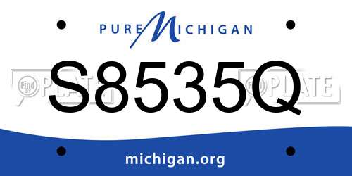 S8535Q Michigan License Plate