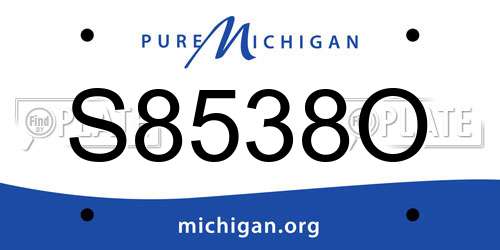 S8538O Michigan License Plate