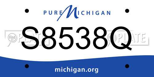 S8538Q Michigan License Plate