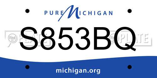 S853BQ Michigan License Plate