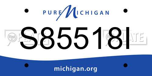 S85518I Michigan License Plate