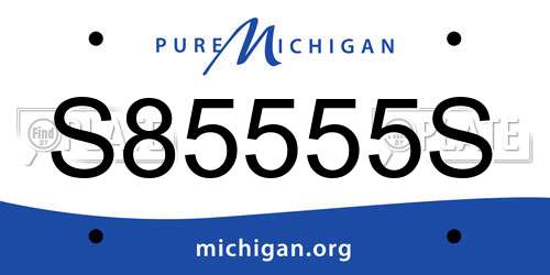 S85555S Michigan License Plate