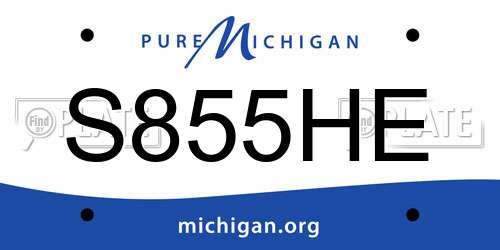 S855HE Michigan License Plate