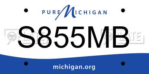 S855MB Michigan License Plate