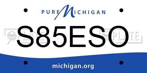 S85ESO Michigan License Plate
