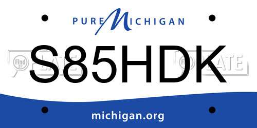 S85HDK Michigan License Plate