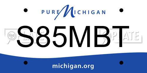 S85MBT Michigan License Plate