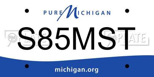 S85MST Michigan License Plate