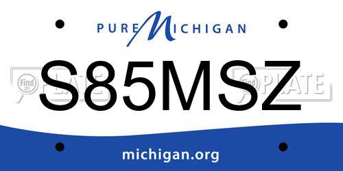 S85MSZ Michigan License Plate