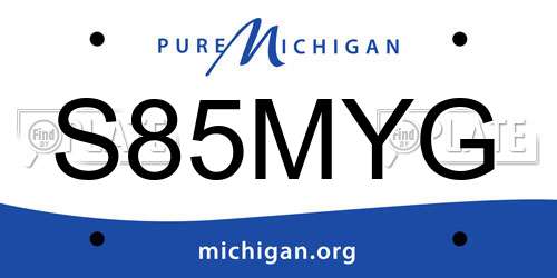 S85MYG Michigan License Plate