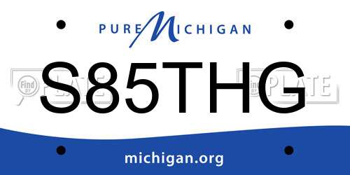 S85THG Michigan License Plate