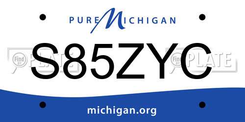 S85ZYC Michigan License Plate