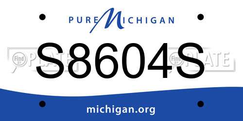 S8604S Michigan License Plate