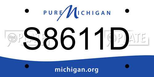 S8611D Michigan License Plate